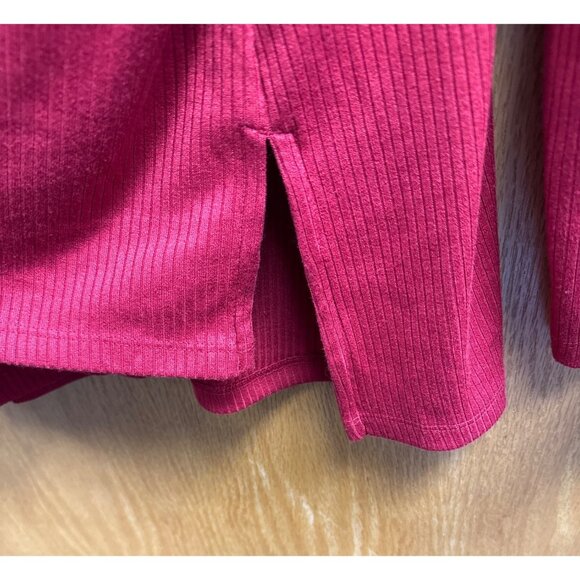 Women’s Ava & Viv 2X Sweater Red Mock Neck Ribbed Long Sleeve Pullover Tunic - Picture 4 of 10